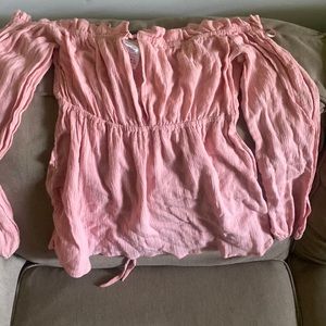 Pink off the shoulder shirt